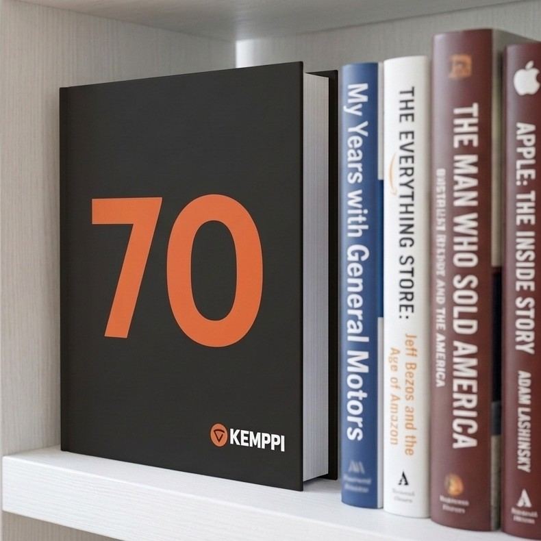 Kemppi 70 vuotta -historiikki kirjahyllyssä